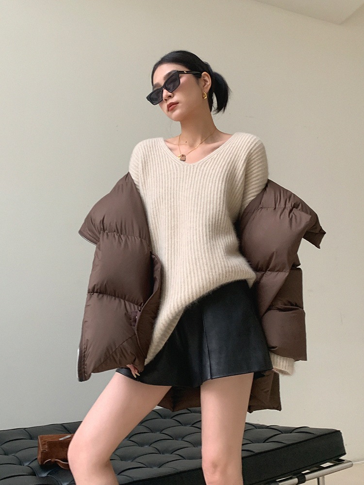 レディース ファッション セーター 女性 秋 冬 ソフト ワックス ワックス ミルク カジュアル トップ アプリコット ＳＭＬXL トップス 袖あり かわいい 大人可愛い きれいめ シンプル pattayablatt.com