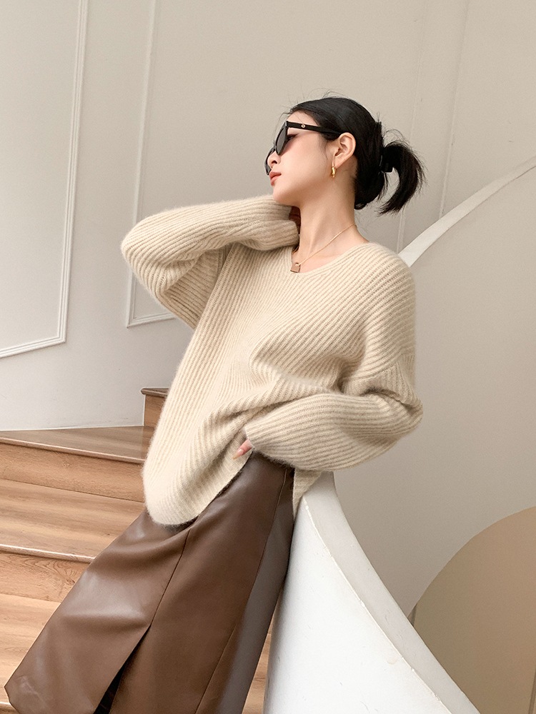 レディース ファッション セーター 女性 秋 冬 ソフト ワックス ワックス ミルク カジュアル トップ アプリコット ＳＭＬXL トップス 袖あり かわいい 大人可愛い きれいめ シンプル pattayablatt.com