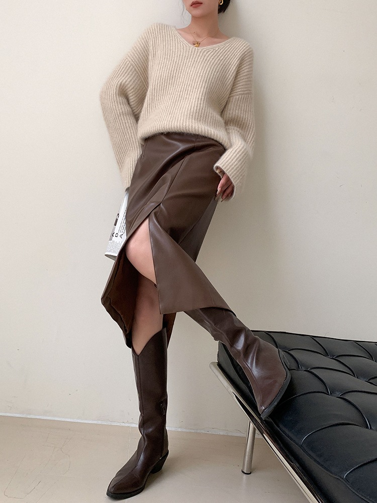 レディース ファッション セーター 女性 秋 冬 ソフト ワックス ワックス ミルク カジュアル トップ アプリコット ＳＭＬXL トップス 袖あり かわいい 大人可愛い きれいめ シンプル pattayablatt.com