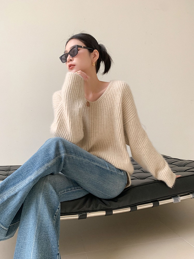 レディース ファッション セーター 女性 秋 冬 ソフト ワックス ワックス ミルク カジュアル トップ アプリコット ＳＭＬXL トップス 袖あり かわいい 大人可愛い きれいめ シンプル pattayablatt.com