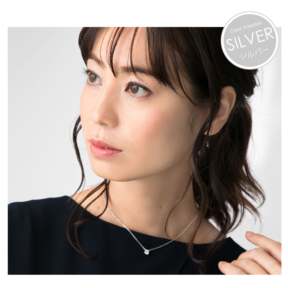 送料無料 シルバーアクセサリー レディース ネックレス bine00030.4カラットUP！ひと粒の
