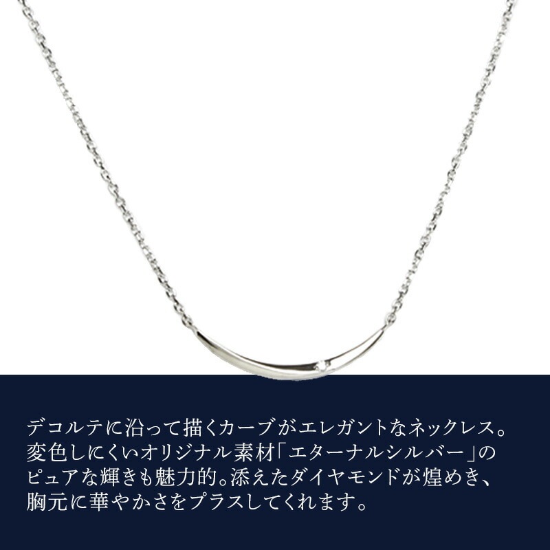 正規紙袋＆箱付 ネックレス レディース ダイヤモンド カーブ ペンダント ジュエリー アクセサ