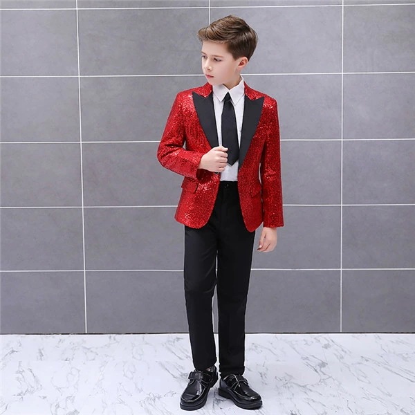 キッズ ジャケット（単品）ステージ 衣装 演出 スパンコール 男の子 キッズ ダンス 王子様 演劇 コスプレ イベント 学園祭 ハロウィン キラキラ 子供 ズボン追加可 120 130 140 150