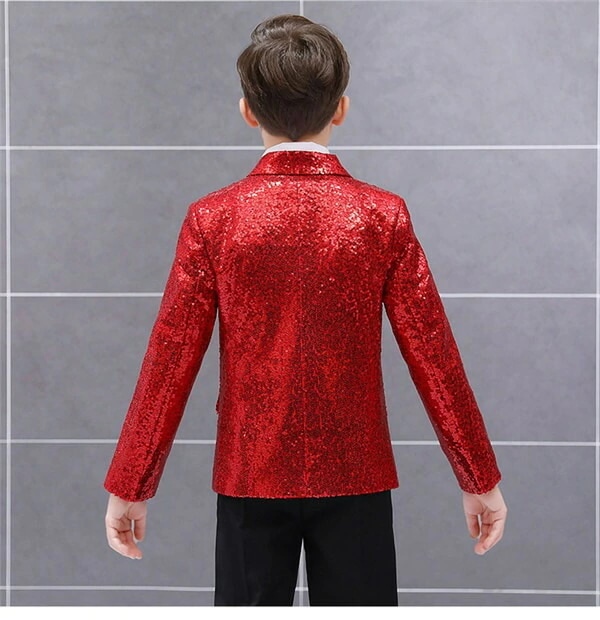 キッズ ジャケット（単品）ステージ 衣装 演出 スパンコール 男の子 キッズ ダンス 王子様 演劇 コスプレ イベント 学園祭 ハロウィン キラキラ 子供 ズボン追加可 120 130 140 150