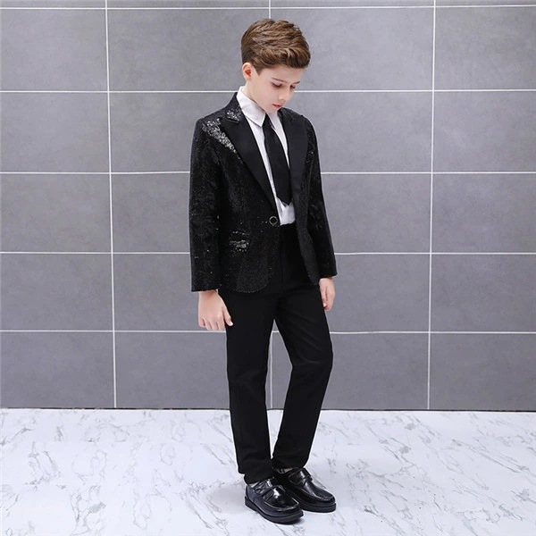 キッズ ジャケット（単品）ステージ 衣装 演出 スパンコール 男の子 キッズ ダンス 王子様 演劇 コスプレ イベント 学園祭 ハロウィン キラキラ 子供 ズボン追加可 120 130 140 150