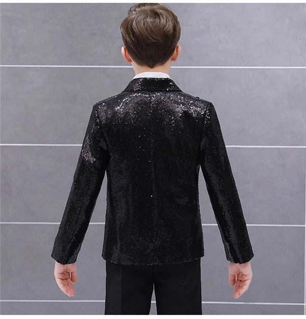 キッズ ジャケット（単品）ステージ 衣装 演出 スパンコール 男の子 キッズ ダンス 王子様 演劇 コスプレ イベント 学園祭 ハロウィン キラキラ 子供 ズボン追加可 120 130 140 150