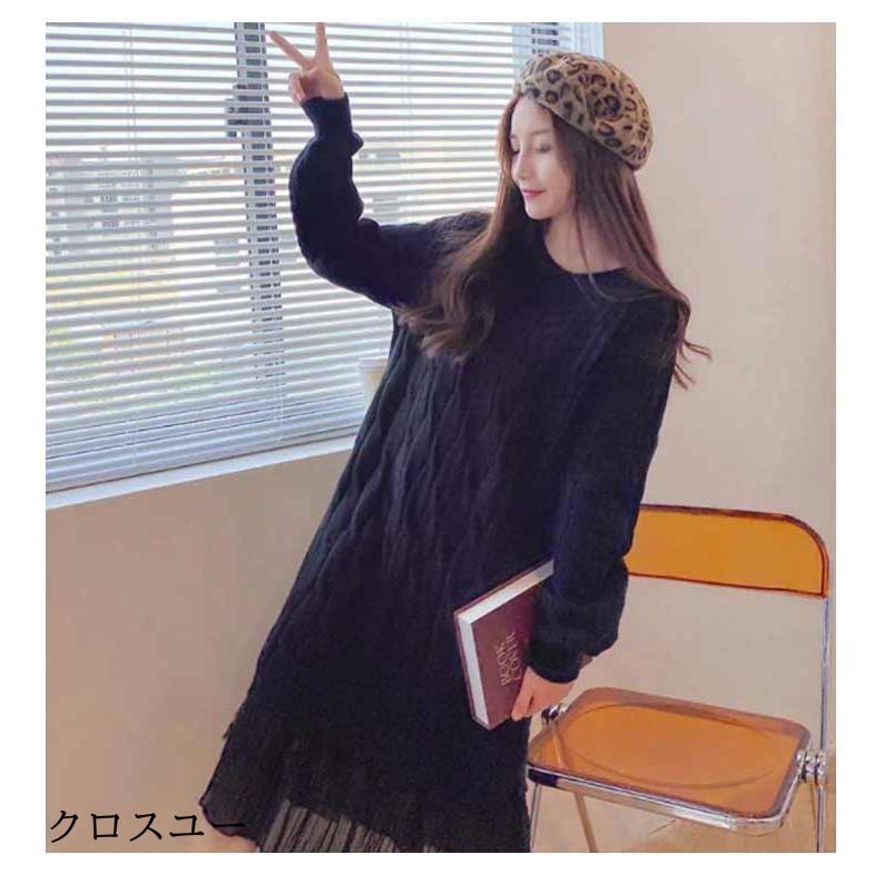 ニットワンピース ニット ワンピース レディース 秋冬 春 ラウンドネック 長袖 リブスリーブ きれいめ 厚手 大きいサイズ マタニティ 裾 ニットワンピース ニット ワンピース レディース 秋冬 春 ラウンドネック 長袖 リブスリーブ きれいめ 厚手 大きいサイズ マタニティ 裾