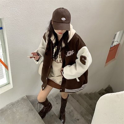 Qoo10] 新作スタジャン レディースアウタージャケ