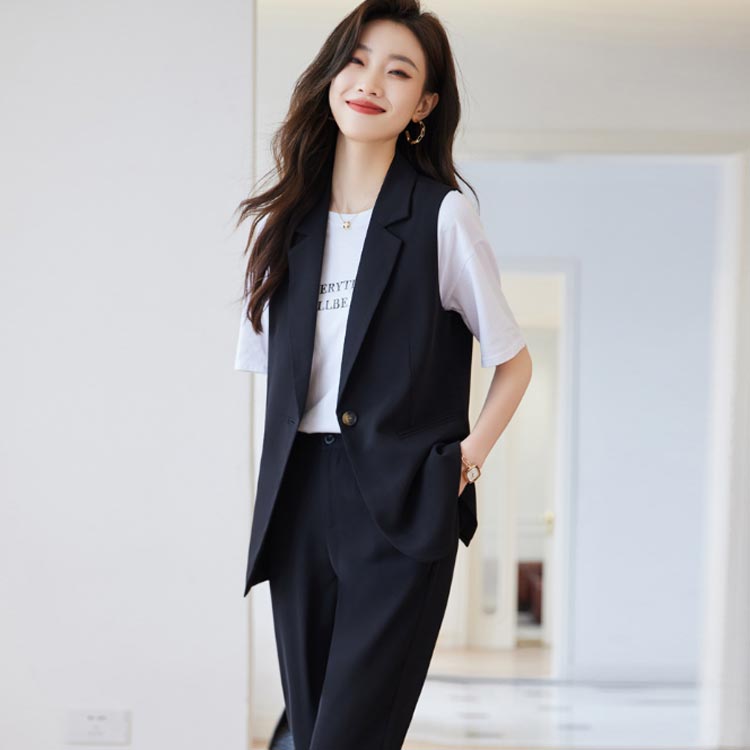 スーツ レディース パンツスーツ セットアップ 2点セット ジレ ベスト&テーパードパンツ 洗える ビジネススーツ ゆったり 通勤スーツ セレモニー フォーマル 入学式 卒業式 入園式 卒園式 通勤