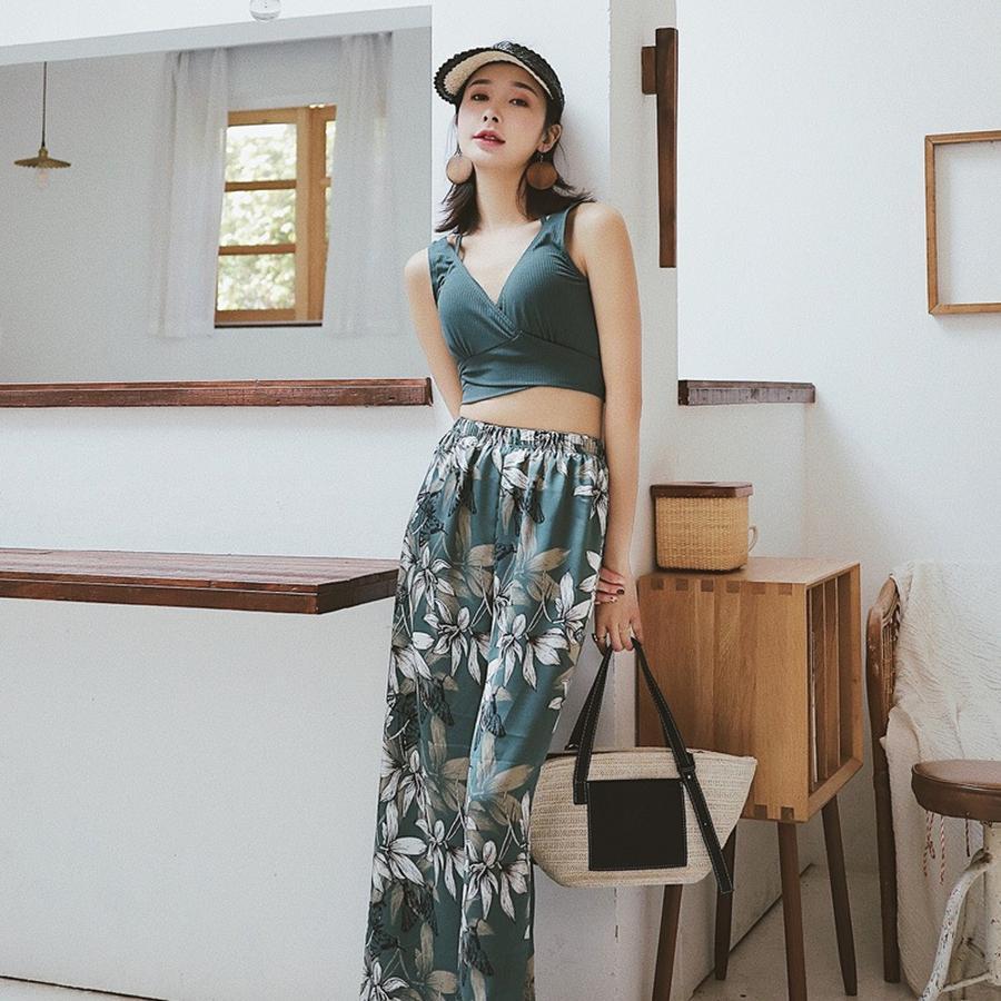 タンキニ 3点セット 体型カバー ショートパンツ レディース ビキニ クロスバンドゥビキニ 水着 バンドゥ