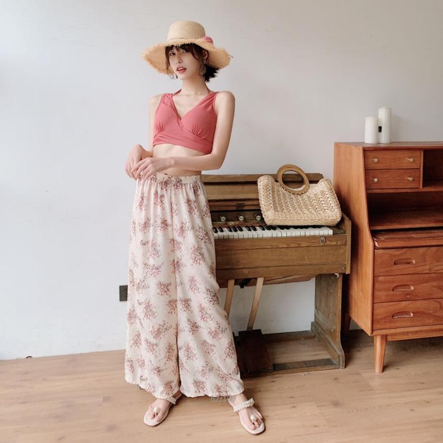 タンキニ 3点セット 体型カバー ショートパンツ レディース ビキニ クロスバンドゥビキニ 水着 バンドゥ