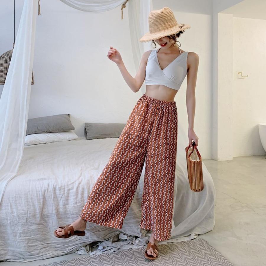 タンキニ 3点セット 体型カバー ショートパンツ レディース ビキニ クロスバンドゥビキニ 水着 バンドゥ