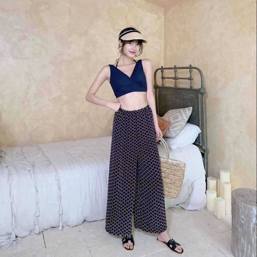 タンキニ 3点セット 体型カバー ショートパンツ レディース ビキニ クロスバンドゥビキニ 水着 バンドゥ