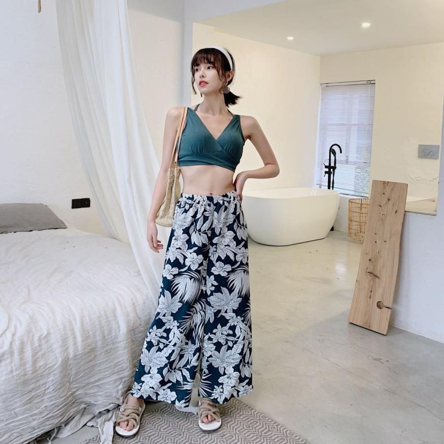 タンキニ 3点セット 体型カバー ショートパンツ レディース ビキニ クロスバンドゥビキニ 水着 バンドゥ