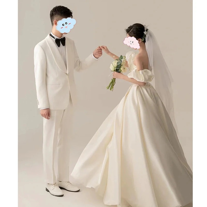 ウェディングドレス ロングドレス 結婚式 ウエディングドレス 海外 挙式 二次会 花嫁 前撮り エレガント サテン 長袖 ホワイト シンプル リゾートドレス 後撮り