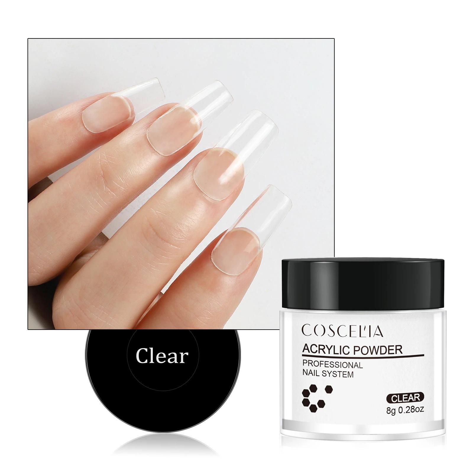 每日更新人気 対応 耐久性のある美しい5点セット アクリルパウダー アクリルパウダーキット アクリルリキッド 長さだしネイル ネイルフォーム クリア 3Dネイルアート 初心者 プロ向け