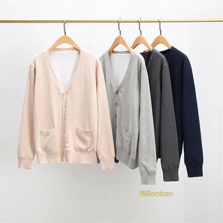 スクール カーディガン 制服 学生服 女の子 男の子厚手 裏微起毛ニットカーディガン スクールニット Vネック 無地 女子高生 高校生 中学生 羽織り トップス 学校