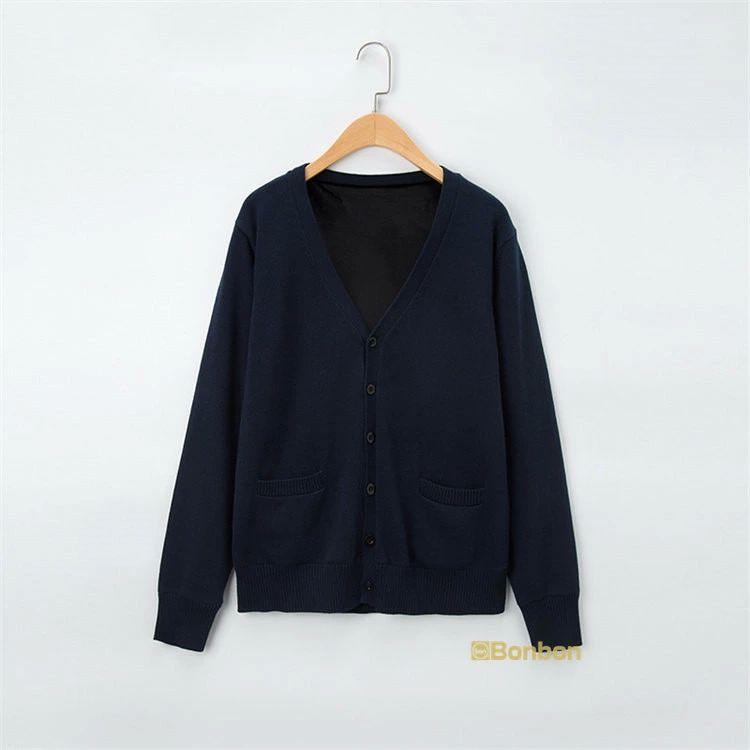 スクール カーディガン 制服 学生服 女の子 男の子厚手 裏微起毛ニットカーディガン スクールニット Vネック 無地 女子高生 高校生 中学生 羽織り トップス 学校