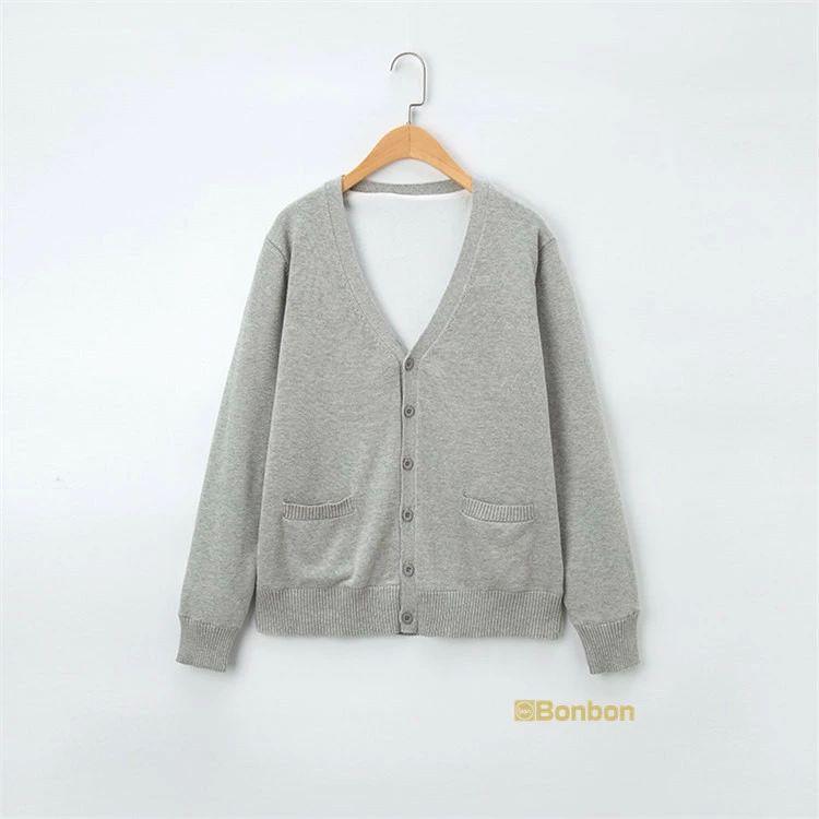 スクール カーディガン 制服 学生服 女の子 男の子厚手 裏微起毛ニットカーディガン スクールニット Vネック 無地 女子高生 高校生 中学生 羽織り トップス 学校
