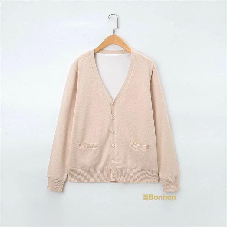 スクール カーディガン 制服 学生服 女の子 男の子厚手 裏微起毛ニットカーディガン スクールニット Vネック 無地 女子高生 高校生 中学生 羽織り トップス 学校