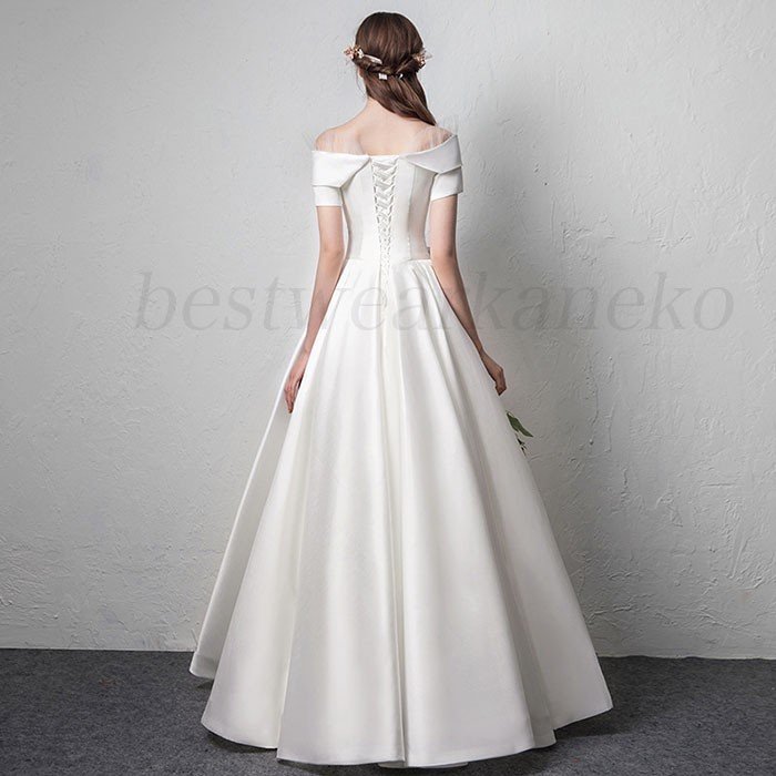 ウエディングドレス 二次会 花嫁 白ワンピース ピアノ発表会 大人 ロングドレス 演奏会 お呼ばれ ウエディングドレス 二次会 花嫁 白ワンピース ピアノ発表会 大人 ロングドレス 演奏会 お呼ばれ