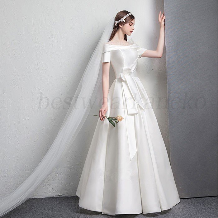 ウエディングドレス 二次会 花嫁 白ワンピース ピアノ発表会 大人 ロングドレス 演奏会 お呼ばれ ウエディングドレス 二次会 花嫁 白ワンピース ピアノ発表会 大人 ロングドレス 演奏会 お呼ばれ