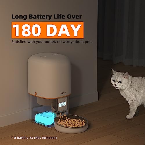 Yuposl 自動給餌器 猫 中小型犬用 1日6食 定時定量 自動餌やり機 4L容量 2WAY給電 無制限置き場所 手動給餌 タイマー式 ステンレス製ボウル 水洗い可能 お手入れ簡単 ブラック Yuposl 自動給餌器 猫 中小型犬用 1日6食 定時定量 自動餌やり機 4L容量 2WAY給電 無制限置き場所 手動給餌 タイマー式 ステンレス製ボウル 水洗い可能 お手入れ簡単 ブラック