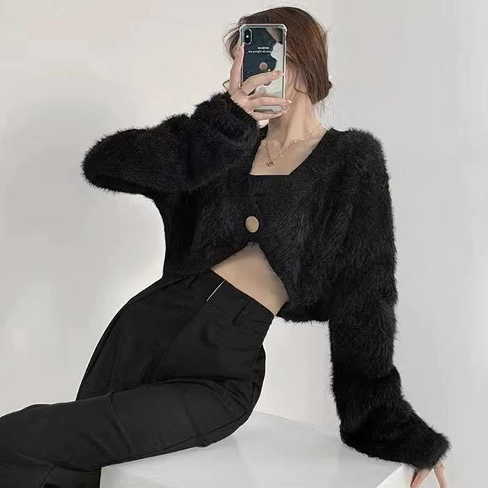 ふわふわもこもこベルベットカーディガン もこもこカーディガン ベルベットカーディガン ショート丈カーディガン カーキ 黒 ブラック 白 ホワイト 韓国 オルチャン レディース 高見えカーディガン ふわふわもこもこベルベットカーディガン もこもこカーディガン ベルベットカーディガン ショート丈カーディガン カーキ 黒 ブラック 白 ホワイト 韓国 オルチャン レディース 高見えカーディガン