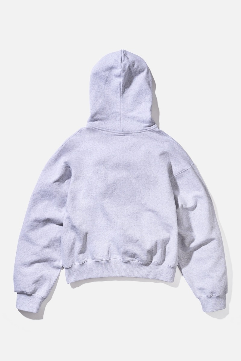 AECA WHITE】 EVERYDAY AECA CLOVER ZIP UP HOODIE : LIGHT GREY
