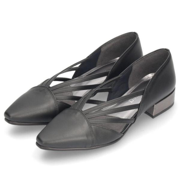 Dona Miss ドナミス パンプス ローヒール 3E ワイズ 幅広 黒 ブラック ホワイト 9002 日本製 本革 アーモンドトゥ コンフォート セール