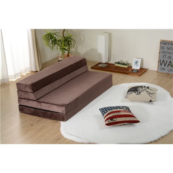 折りたたみ ソファーマットレス ダブル ブラウン 幅140cm 日本製 ウレタンフォーム ポリエステル リビング 折りたたみ ソファーマットレス ダブル ブラウン 幅140cm 日本製 ウレタンフォーム ポリエステル リビング