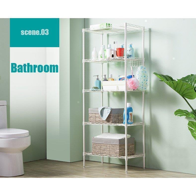 メタル製ラック スチールラック ワイヤーシェルフ 家具 収納 棚 5段 幅55cm 奥行30cm キッチン 台所 洗面所 バスルーム サニタリー リビ