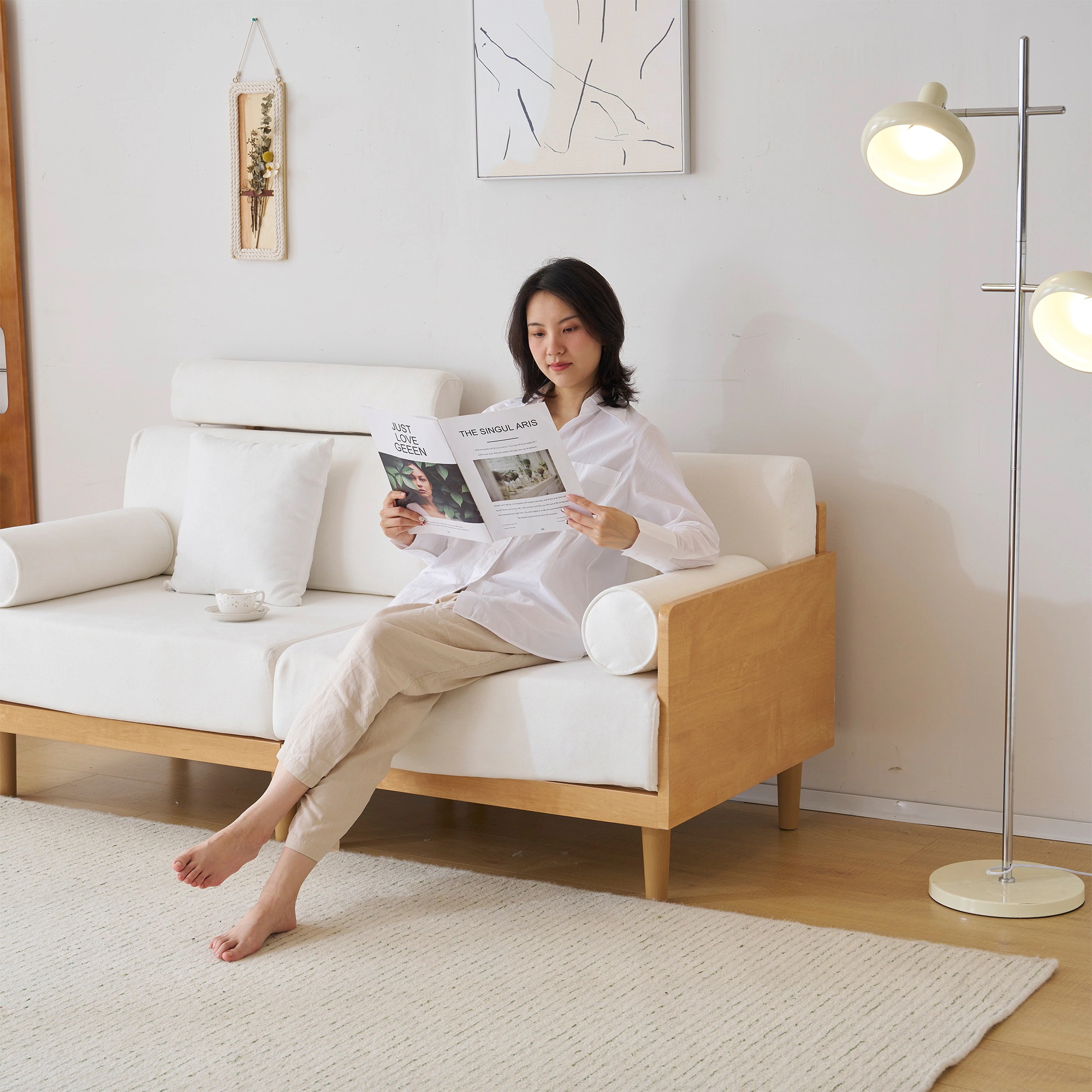 ソファ 3人掛け ヘッドレスト付き 木フレーム コンパクト 幅170cm 北欧 ファブリック 伸縮性 ハイバック おしゃれ 新入荷