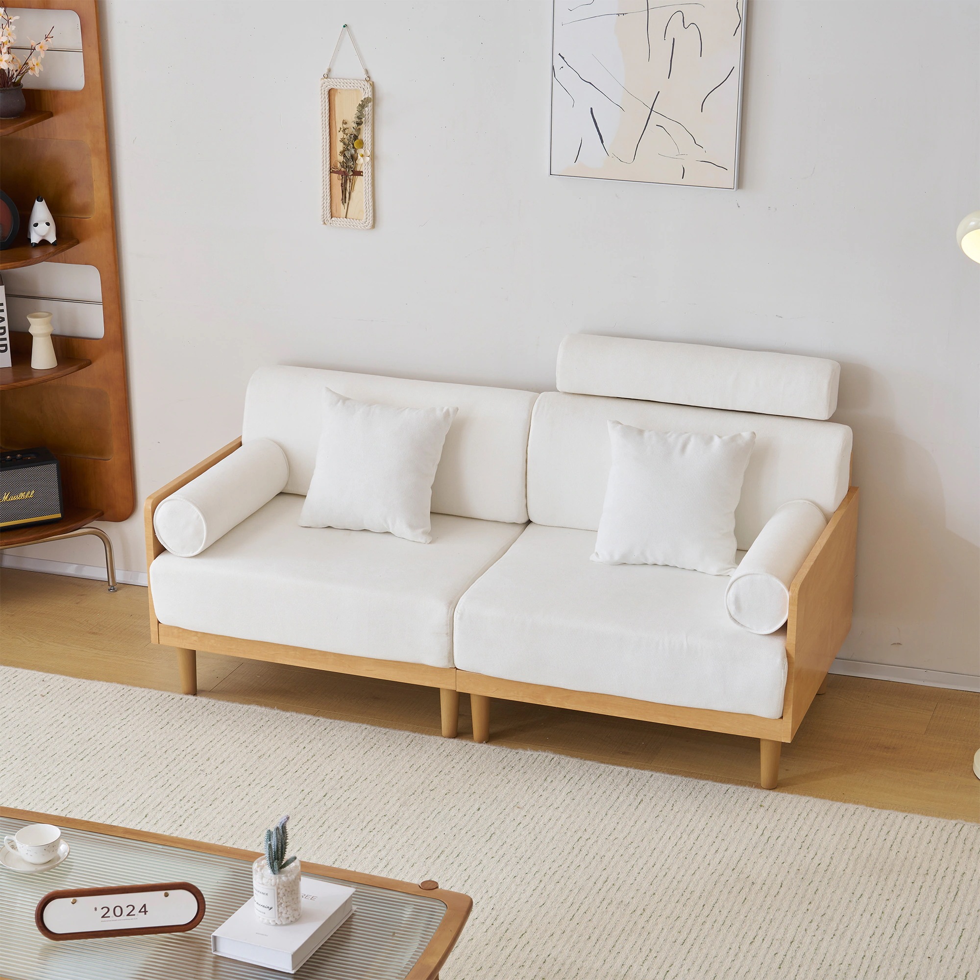 ソファ 3人掛け ヘッドレスト付き 木フレーム コンパクト 幅170cm 北欧 ファブリック 伸縮性 ハイバック おしゃれ 新入荷
