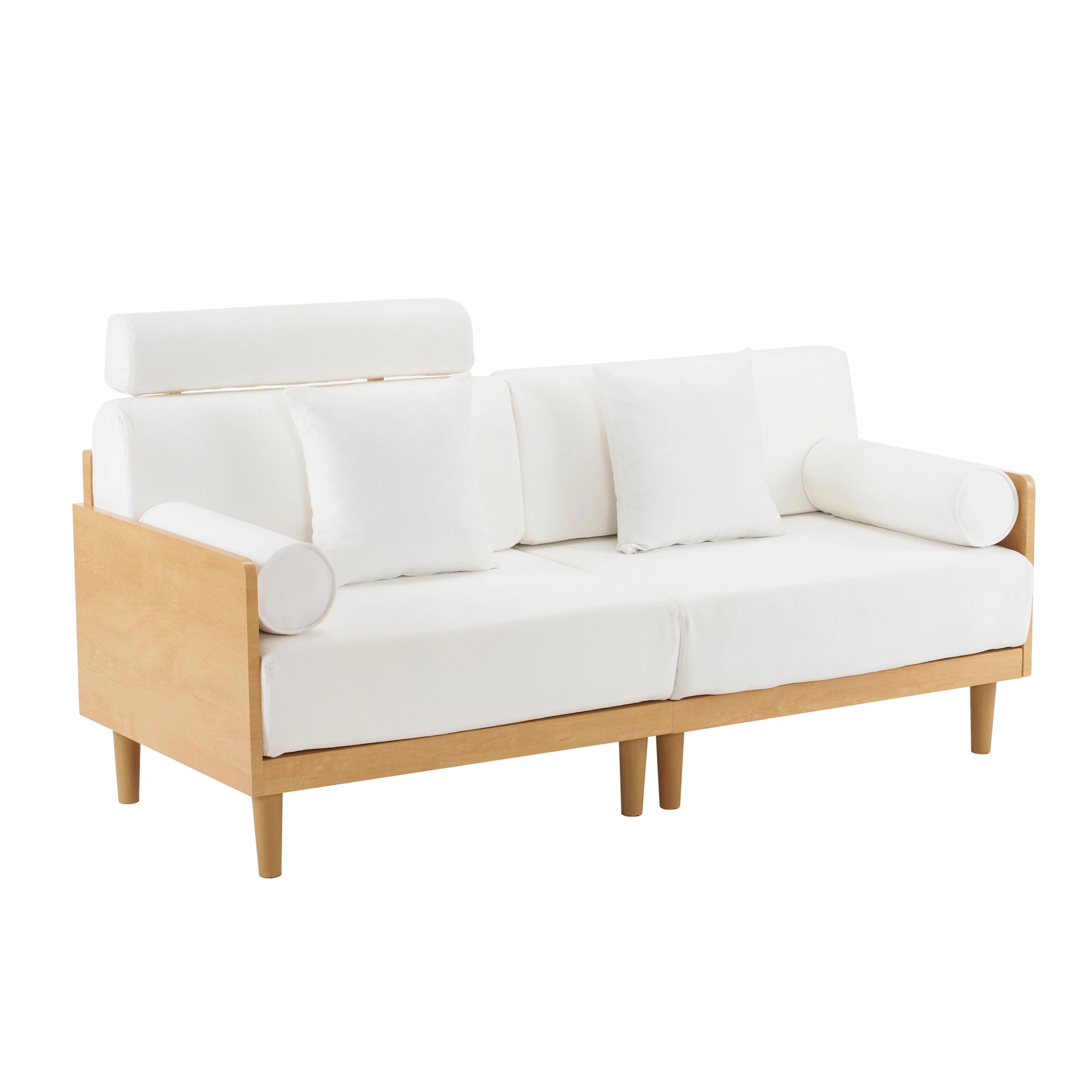 ソファ 3人掛け ヘッドレスト付き 木フレーム コンパクト 幅170cm 北欧 ファブリック 伸縮性 ハイバック おしゃれ 新入荷