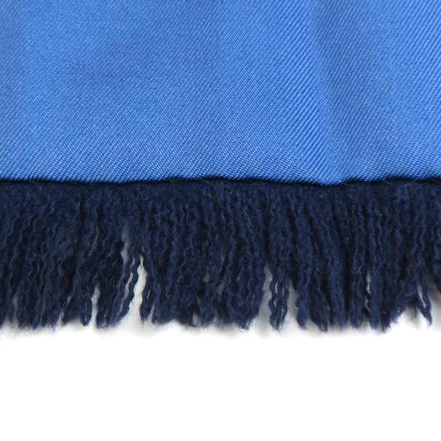 エルメス HERMES スカーフ ショール シルク/アンゴラ ブルー/ネイビー