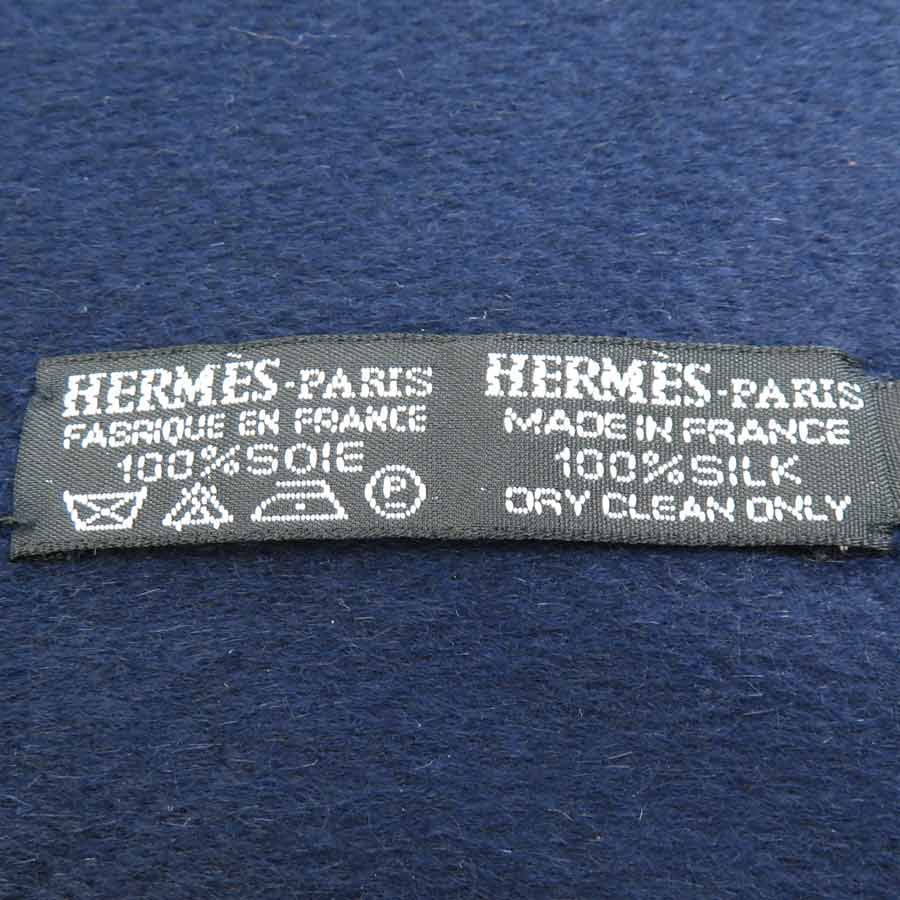 【希少】 HERMES エルメス ストール スカーフ ブルー シルク HERMES エルメス ミニ ロザンジュ ロサンジュ ひし形 ストール