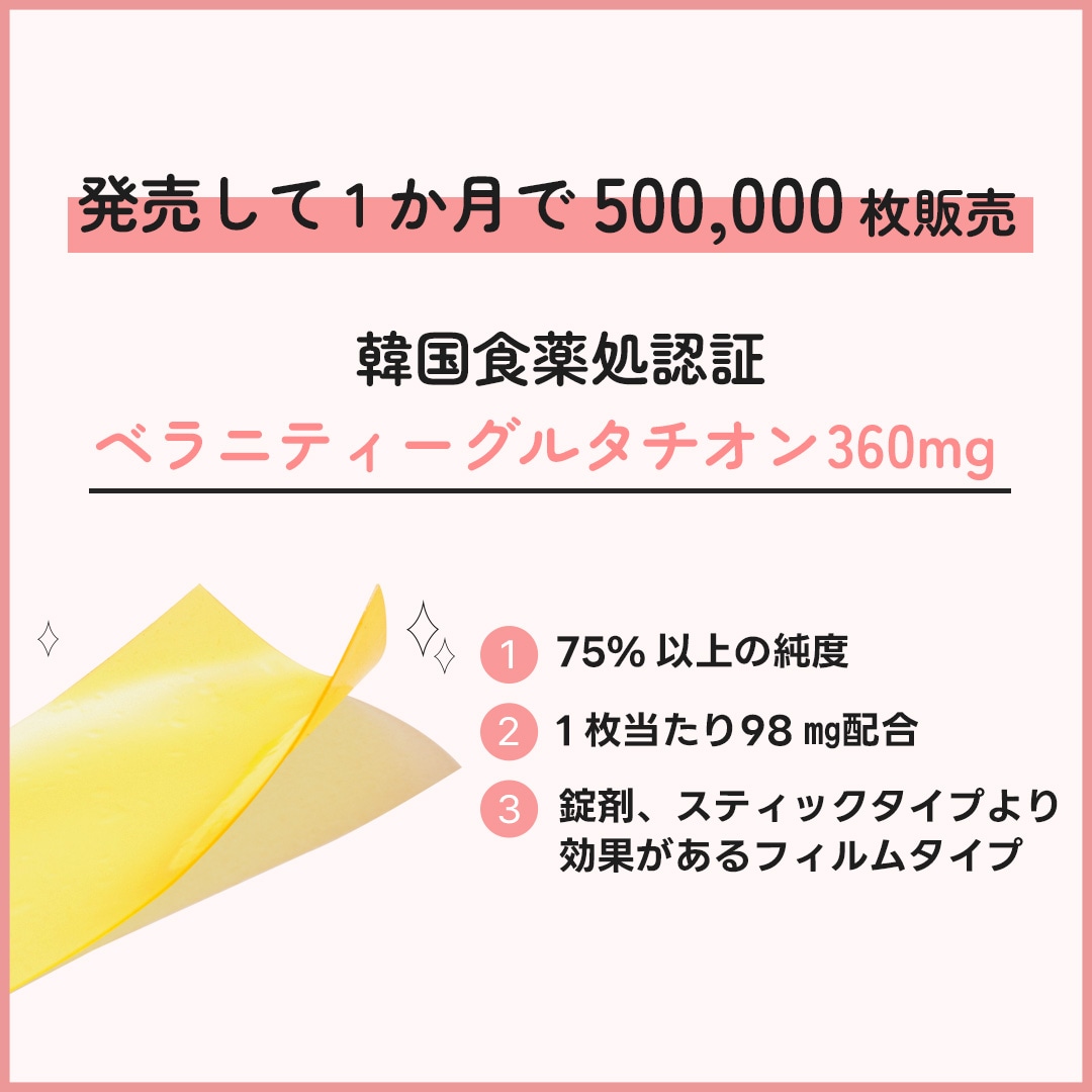 【1+1/2個】グルタチオンフィルム 75% 高純度 高含量 美容サプリ