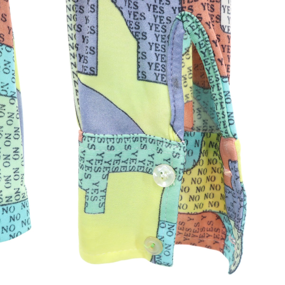 EAST 70s ヴィンテージ 総柄 長袖 シャツ グリーン系 ストレッチ レディース 古着 EAST 70s ヴィンテージ 総柄 長袖 シャツ グリーン系 ストレッチ レディース 古着