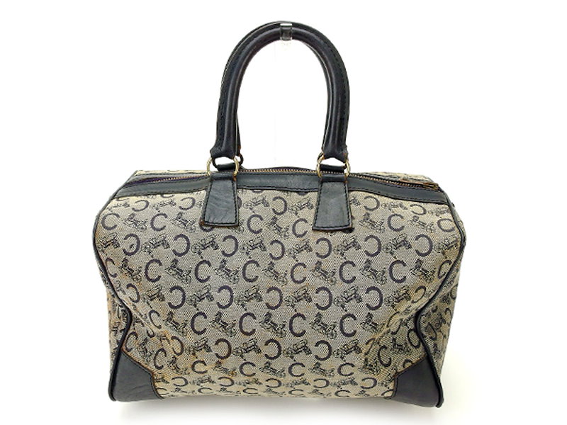 セリーヌ CELINE ボストンバッグ ミニボストンバッグ メンズ可 マカダム ネイビー×ベージュ キャンバス×レザー (あす楽対応)人気 激安【中古】 Y1807 . セリーヌ CELINE ボストンバッグ ミニボストンバッグ メンズ可 マカダム ネイビー×ベージュ キャンバス×レザー (あす楽対応)人気 激安【中古】 Y1807 .