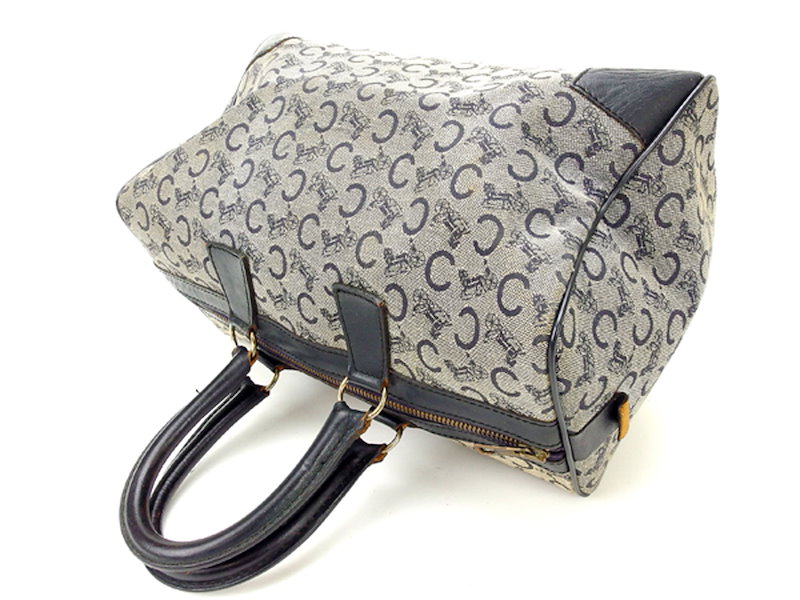 セリーヌ CELINE ボストンバッグ ミニボストンバッグ メンズ可 マカダム ネイビー×ベージュ キャンバス×レザー (あす楽対応)人気 激安【中古】 Y1807 . セリーヌ CELINE ボストンバッグ ミニボストンバッグ メンズ可 マカダム ネイビー×ベージュ キャンバス×レザー (あす楽対応)人気 激安【中古】 Y1807 .