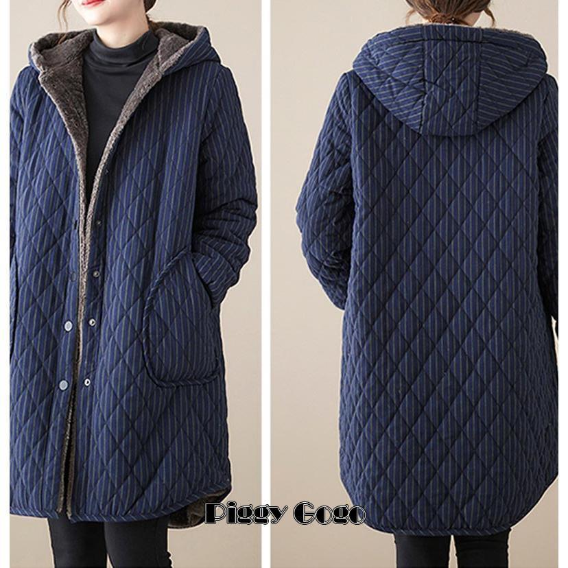 ロング中綿コート 裏起毛 厚手 コート レディース 冬 ロングコート アウター フード付き ポッケトあり 中綿 体型カバー 大きい