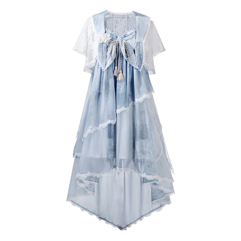 正規品デザイン山野留新韓国雲cos要素頭巾上着ワンピースセット