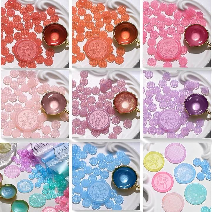 13色 1300粒 シーリングワックス 半透明 ひまわりシーリングスタンプ 封蝋 手紙 レター 結婚式 招待状