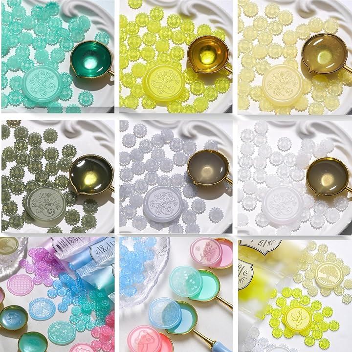 13色 1300粒 シーリングワックス 半透明 ひまわりシーリングスタンプ 封蝋 手紙 レター 結婚式 招待状