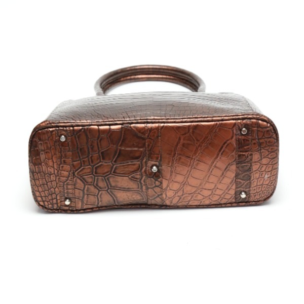 クロコダイル3994 ブカッティー ショルダー 2WAYバッグ ブラウン