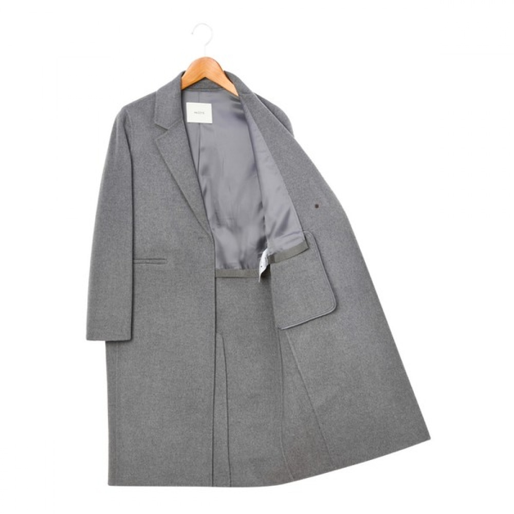 (ヘッジスレディース) 24FW ハンドメイドシングルロングコートグレー HSCO4D0C1G3 (ヘッジスレディース) 24FW ハンドメイドシングルロングコートグレー HSCO4D0C1G3