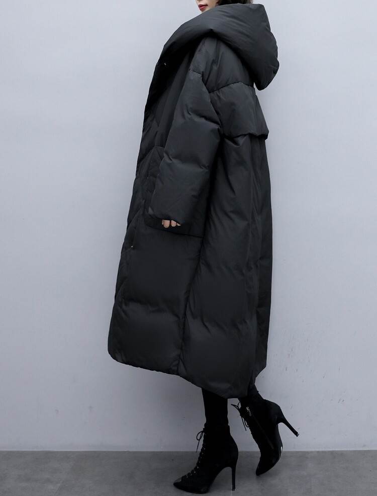 コート レディース アウター 個性的 ロング 長袖 ストレート 厚手 防寒 ポケット フード付き 冬 黒 S M L XL 2XL 3XL 大きいサイズ オーバーサイズ モノトーン カジュアル お出か コート レディース アウター 個性的 ロング 長袖 ストレート 厚手 防寒 ポケット フード付き 冬 黒 S M L XL 2XL 3XL 大きいサイズ オーバーサイズ モノトーン カジュアル お出か