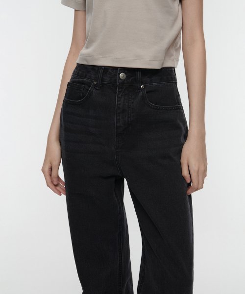 Musinsa Standard Womens Wide Denim Pants Washed Black