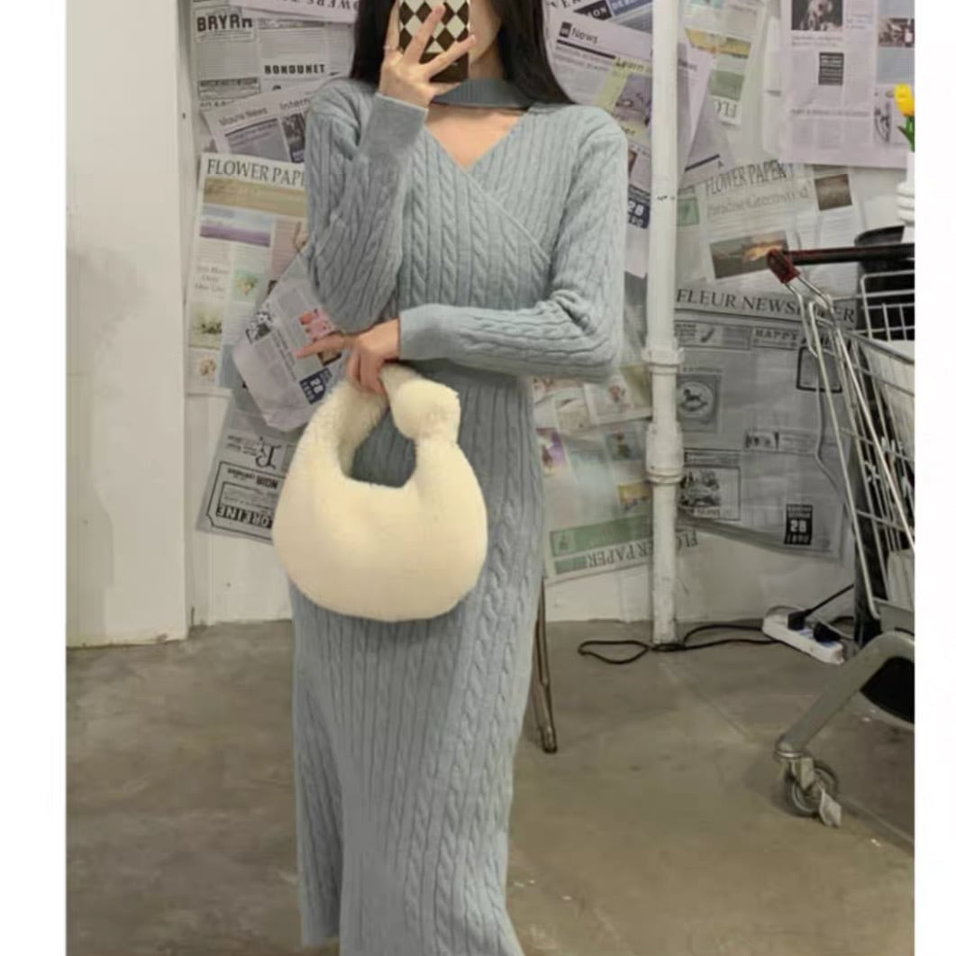 レディース ワンピース ワンピ プルオーバー オールインワン ニットワンピ ミモレ 長袖 Vネック カシュクール ホルターネック タイト ストレート ウエストマーク ハイウエスト ニット 大人可愛い レディース ワンピース ワンピ プルオーバー オールインワン ニットワンピ ミモレ 長袖 Vネック カシュクール ホルターネック タイト ストレート ウエストマーク ハイウエスト ニット 大人可愛い